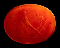 A Neoclassical Carnelian Intaglio with Hercules Being Bitten by a Crab