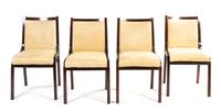 A Set of Four Italian Rosewood Cavour Chairs, attributed to Vittorio Gregotti Height 33 1/2 inches.