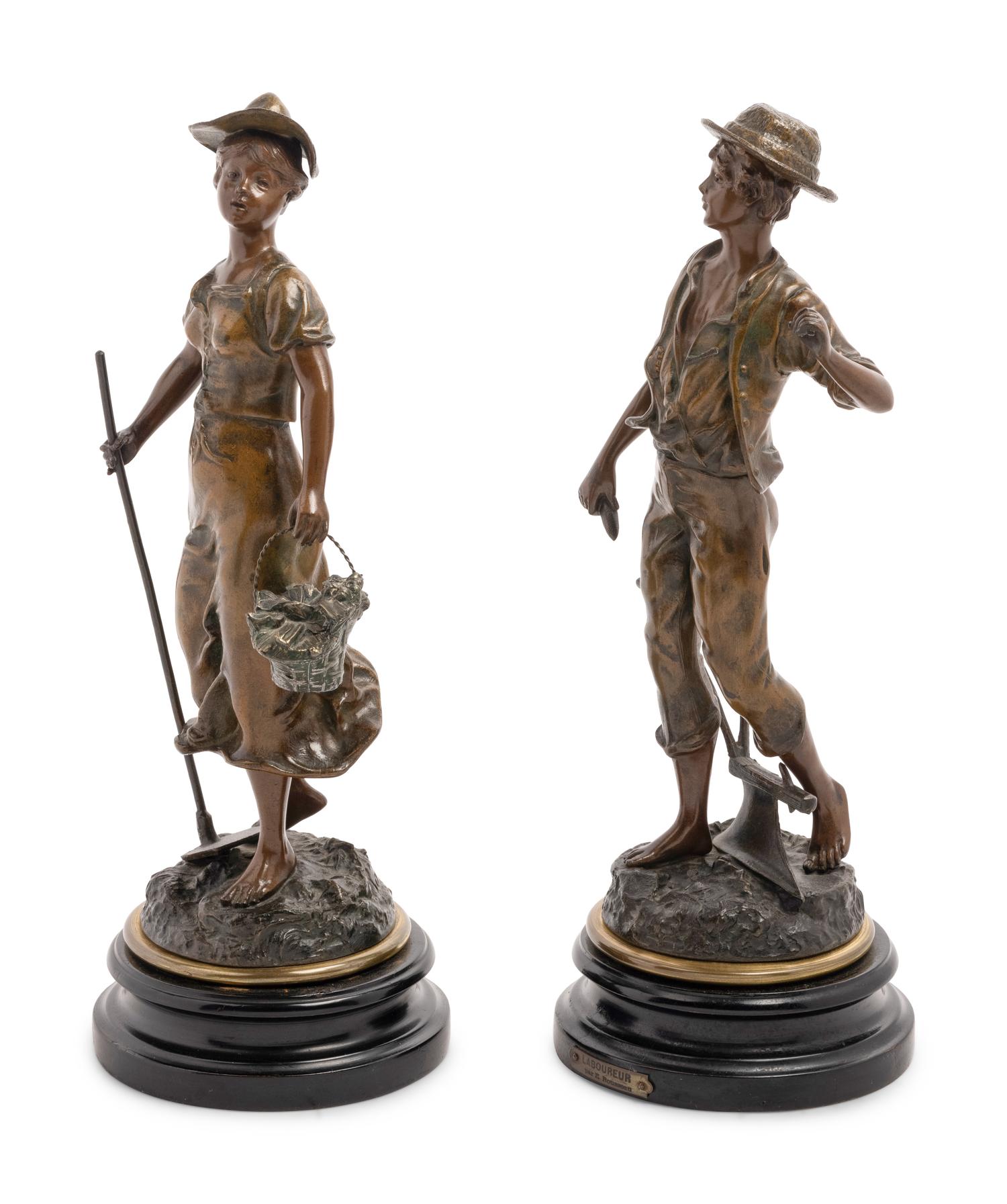 A Pair of French Cast Metal Figures