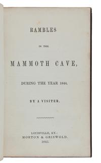 [MAMMOTH CAVE]. A group of 3 works about Mammoth Cave, comprising: