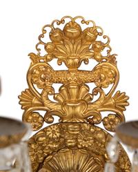 A Pair of Empire Style Gilt Bronze Four-Light Sconces