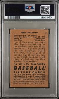 A 1952 Bowman Phil Rizzuto Signed Autograph Baseball Card No. 52 (PSA Authentic)