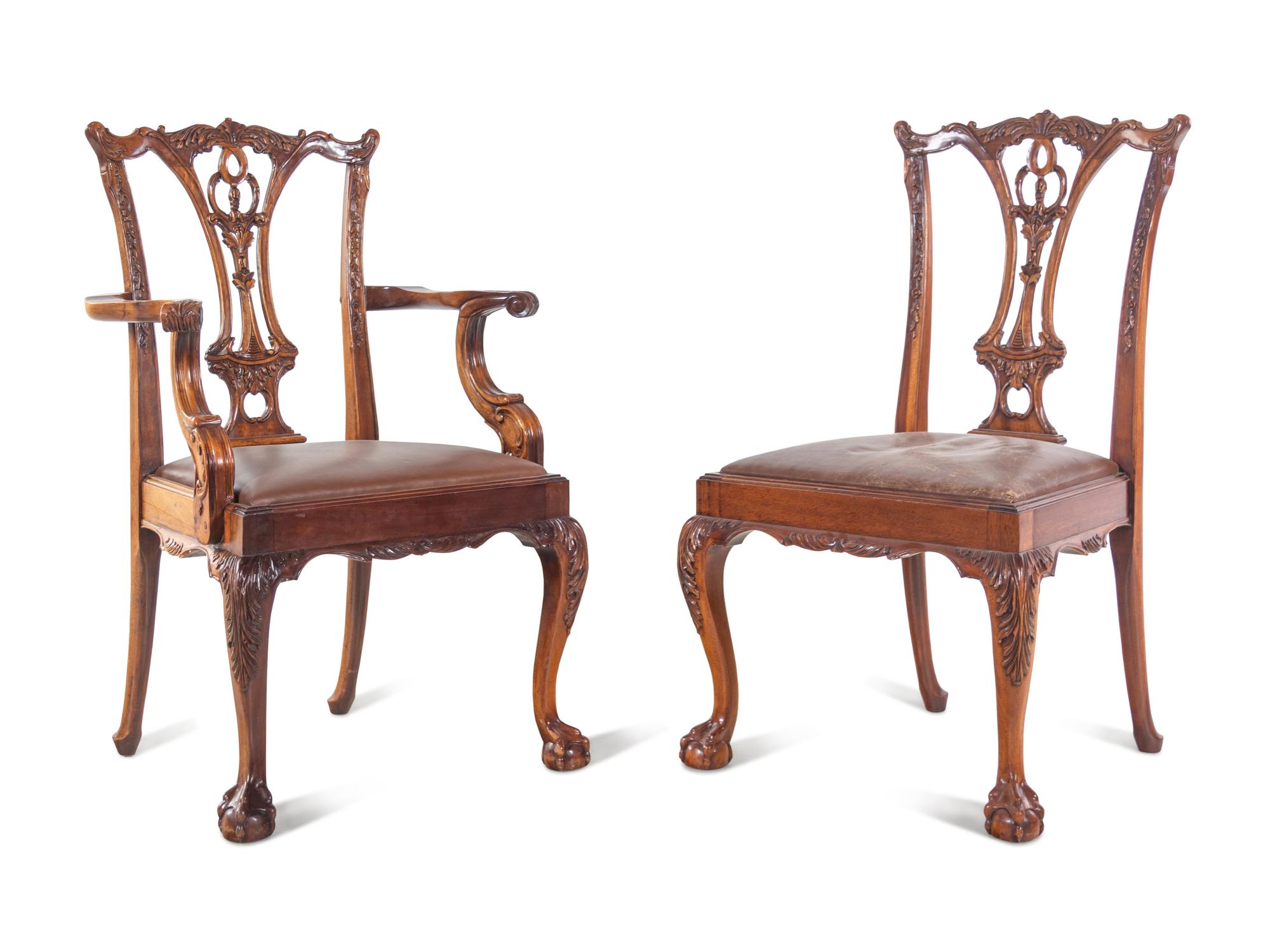 A Set of Eight George III Style Mahogany Dining Chairs