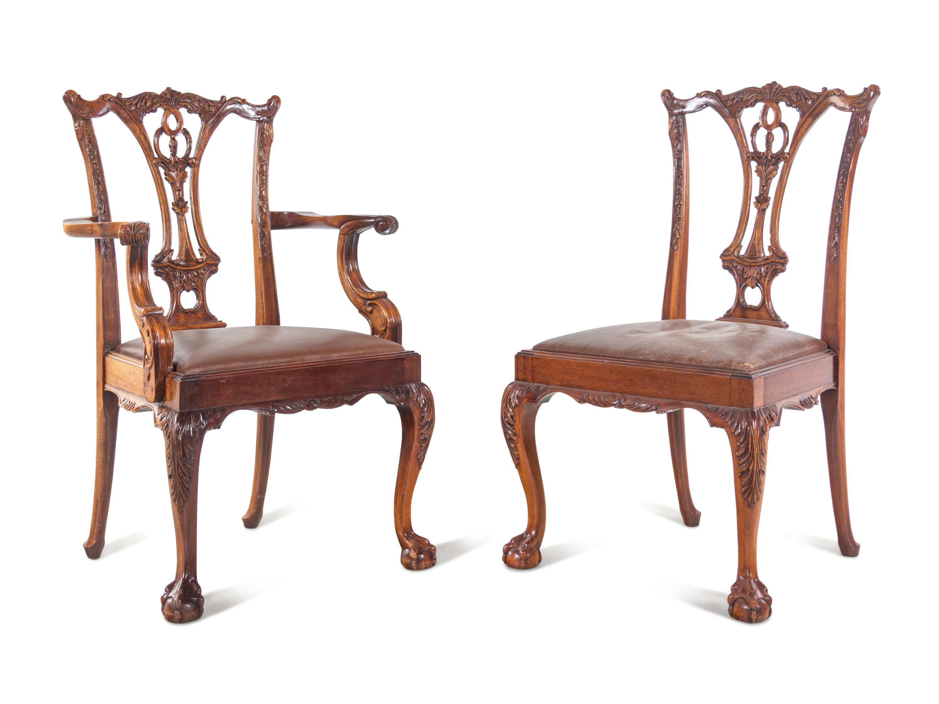 A Set of Eight George III Style Mahogany Dining Chairs