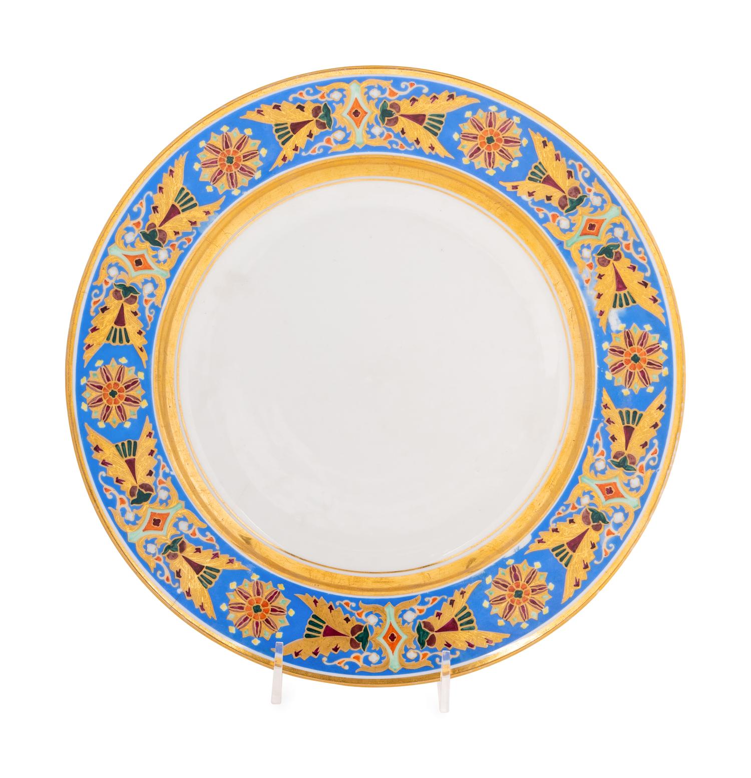 An Alexander III Imperial Porcelain Factory Plate from the 'Gothic' Service
