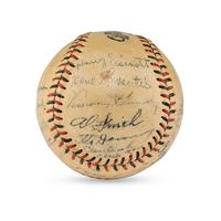 A 1942 Cleveland Indians Team Signed Autograph Baseball