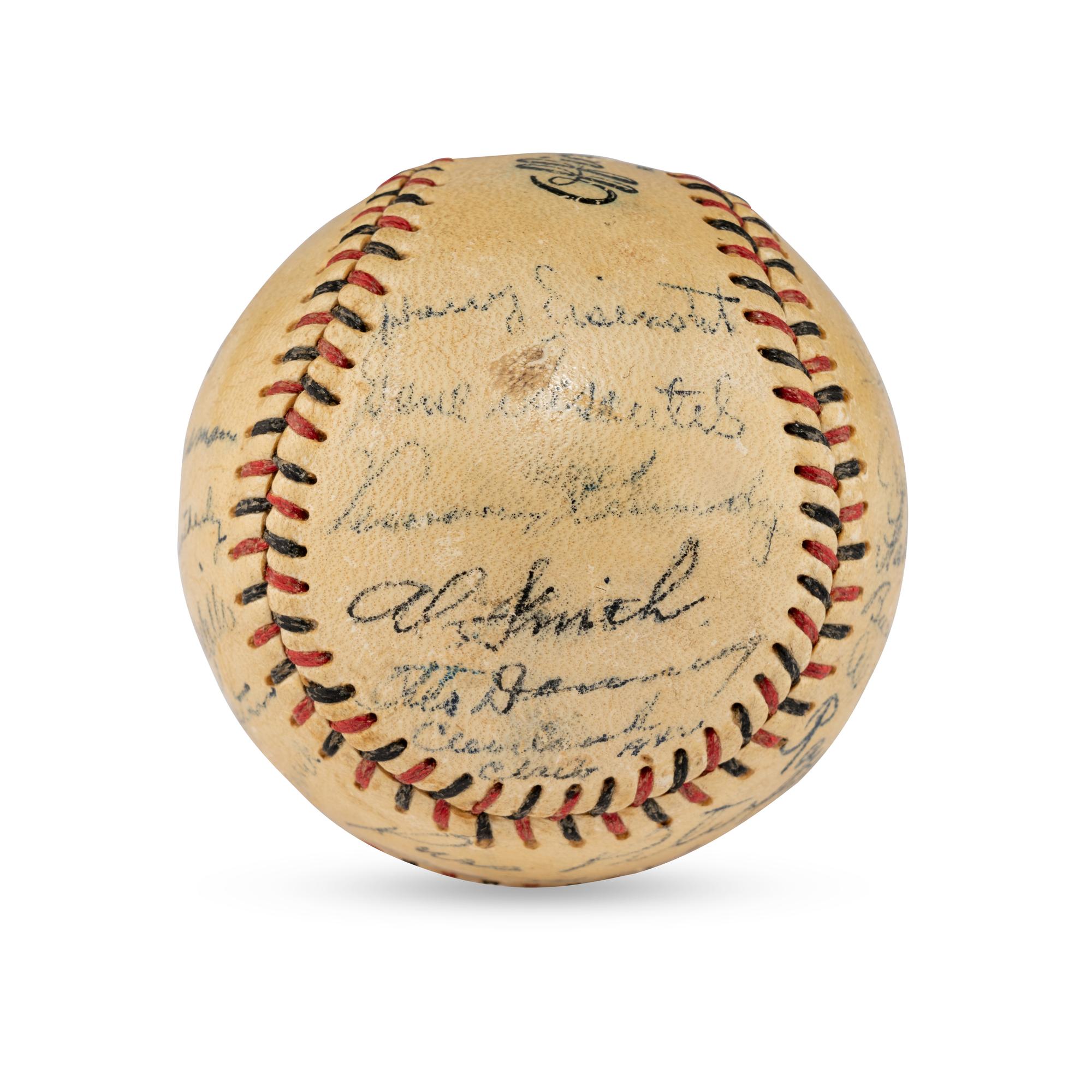 A 1942 Cleveland Indians Team Signed Autograph Baseball