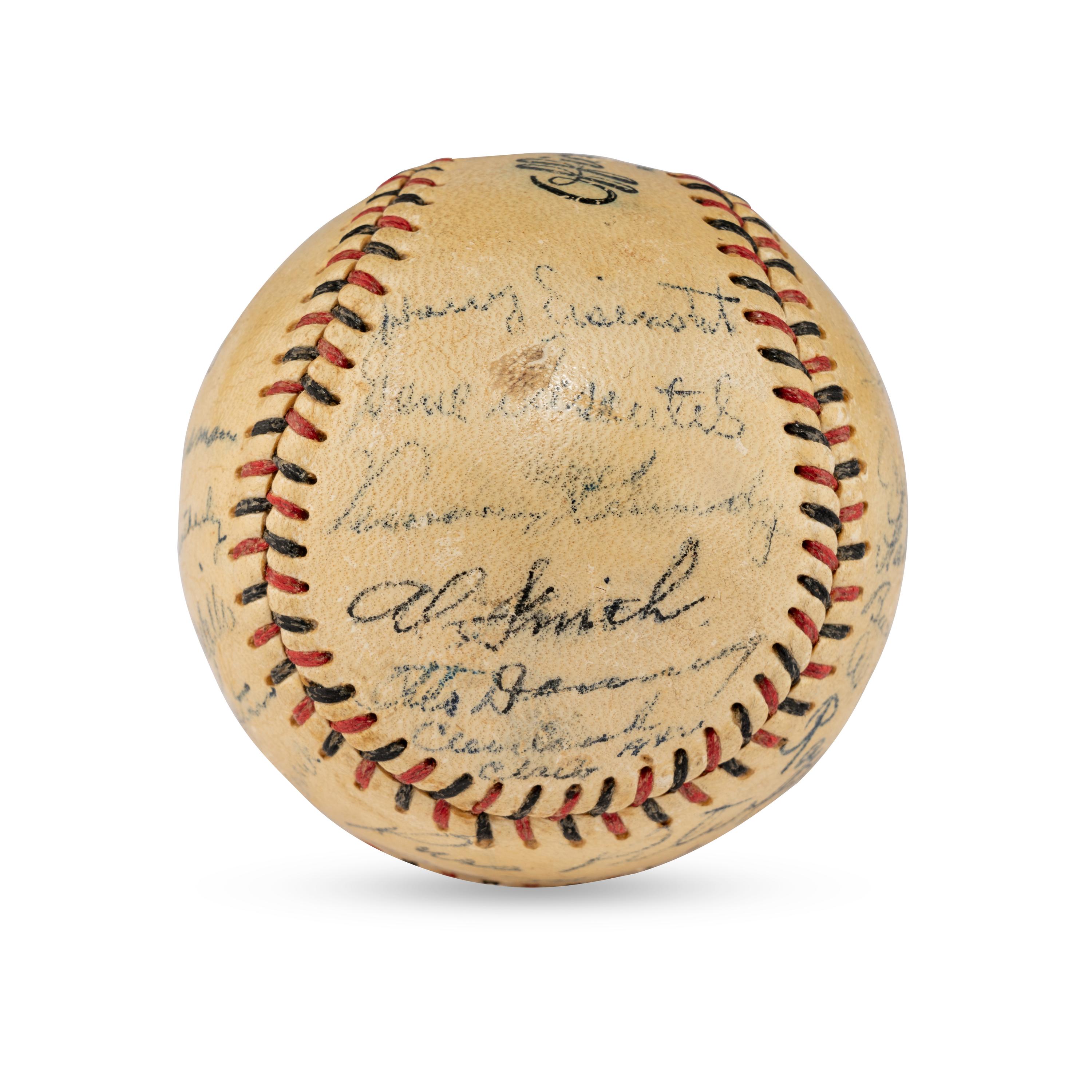 A 1942 Cleveland Indians Team Signed Autograph Baseball