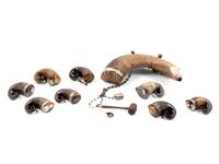 Eight Metal-Mounted Ram's Horn Snuff Mulls
