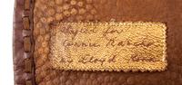 Brown Leather Drawstring Purse, with Brass Thunderbird Decoration