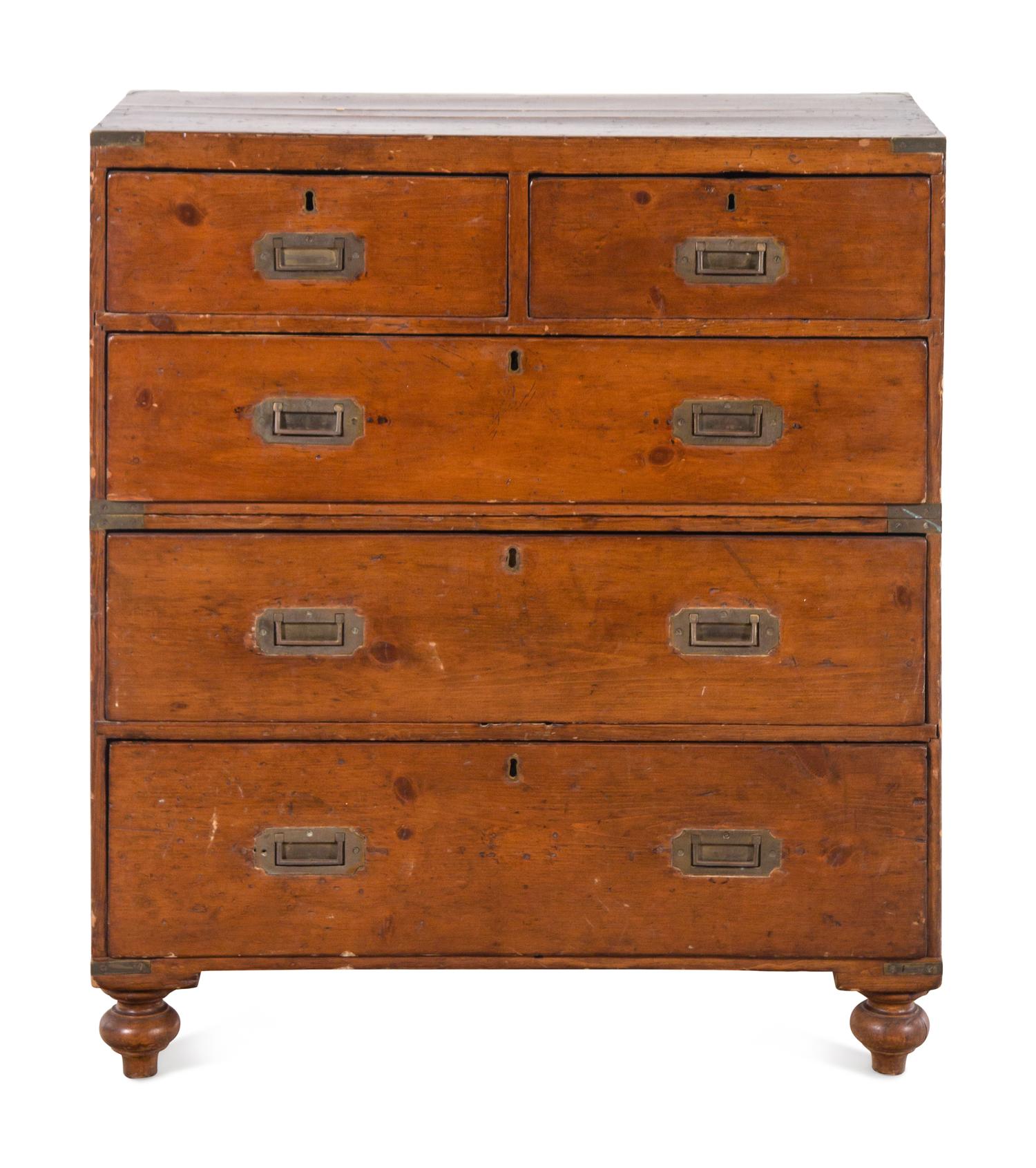 An English Pine Campaign Chest
