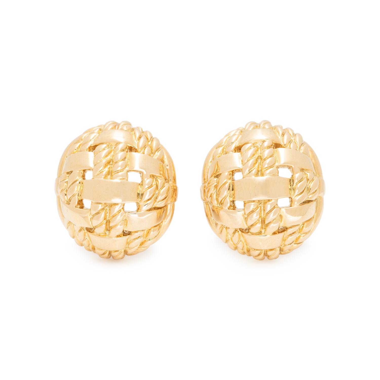 VALENTIN MAGRO, YELLOW GOLD CLIP EARRINGS