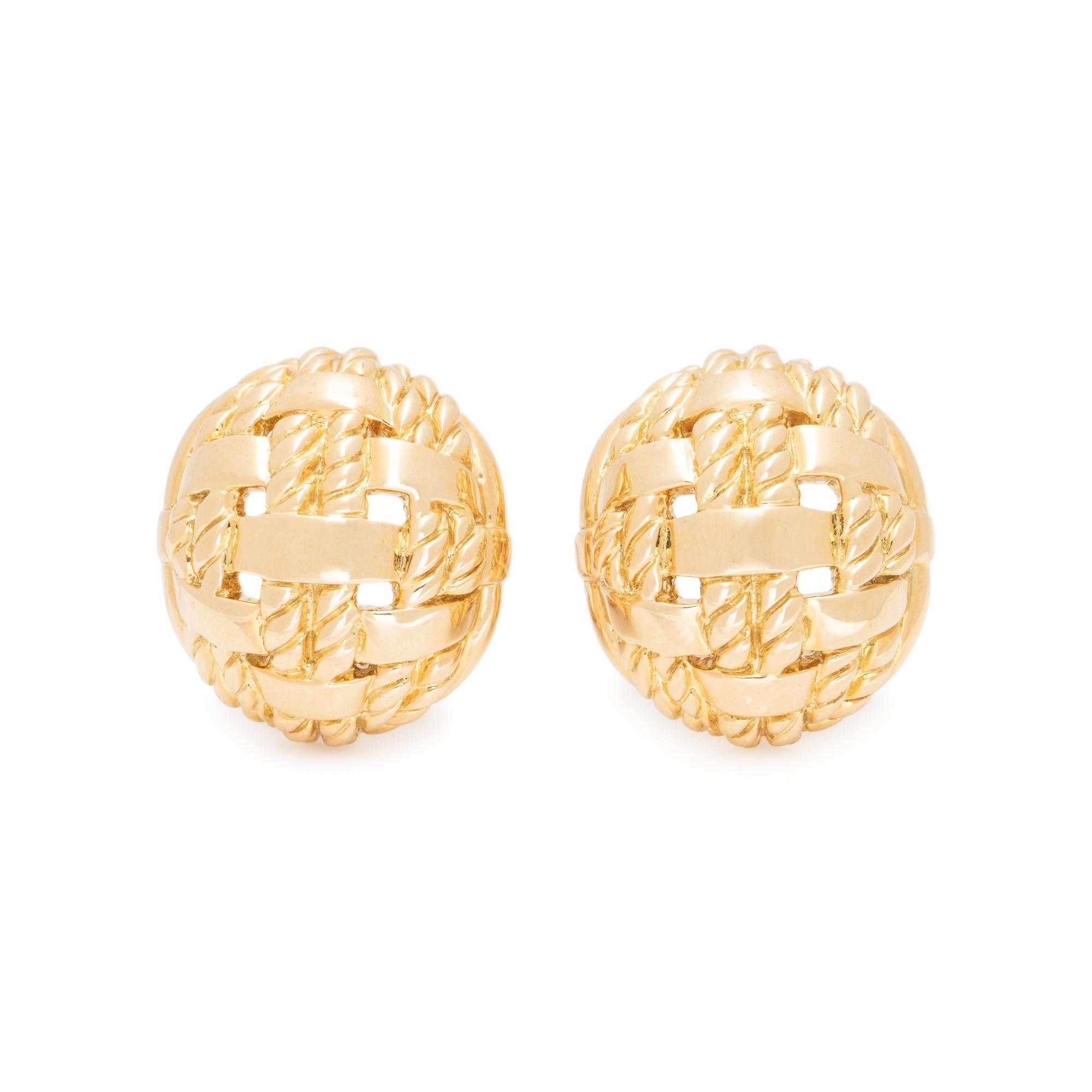 VALENTIN MAGRO, YELLOW GOLD CLIP EARRINGS
