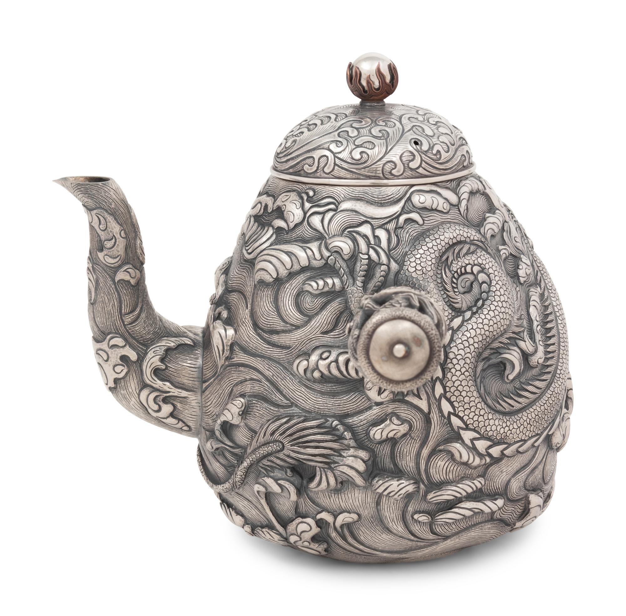 A Massive Chinese Export Silver Coffee Pot