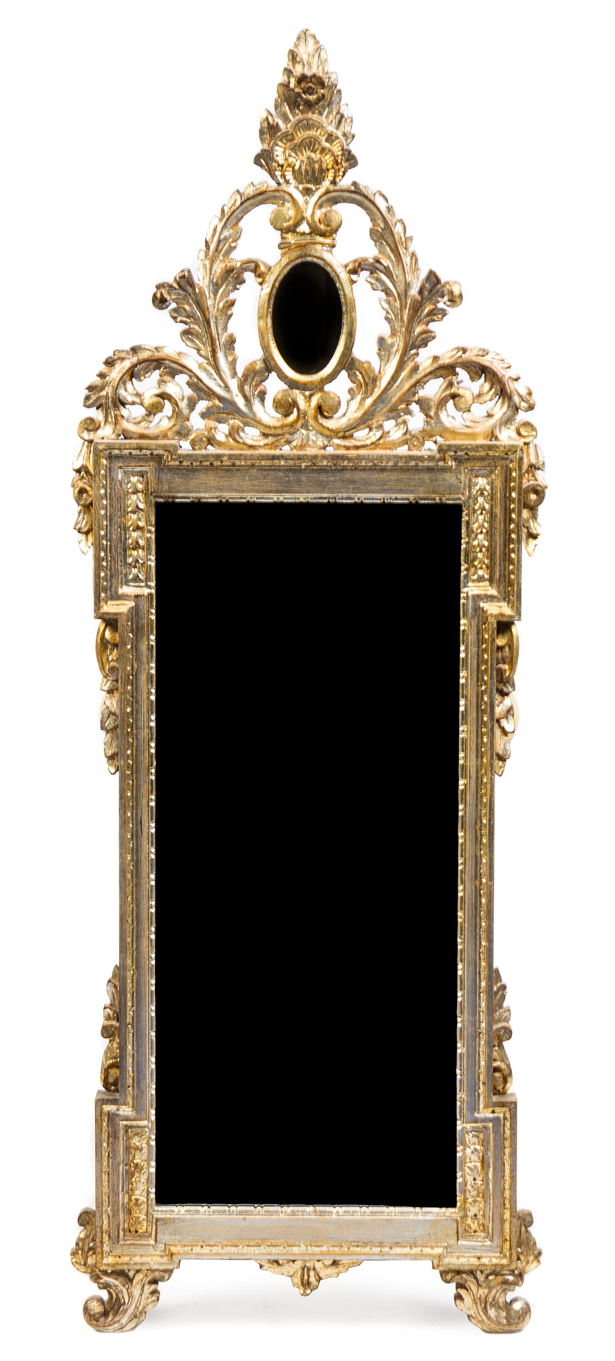 A Louis XVI Style Silvered Wood Mirror Height 53 1/2 x width 18 1/2 inches. — LABARGE, 20TH CENTURY