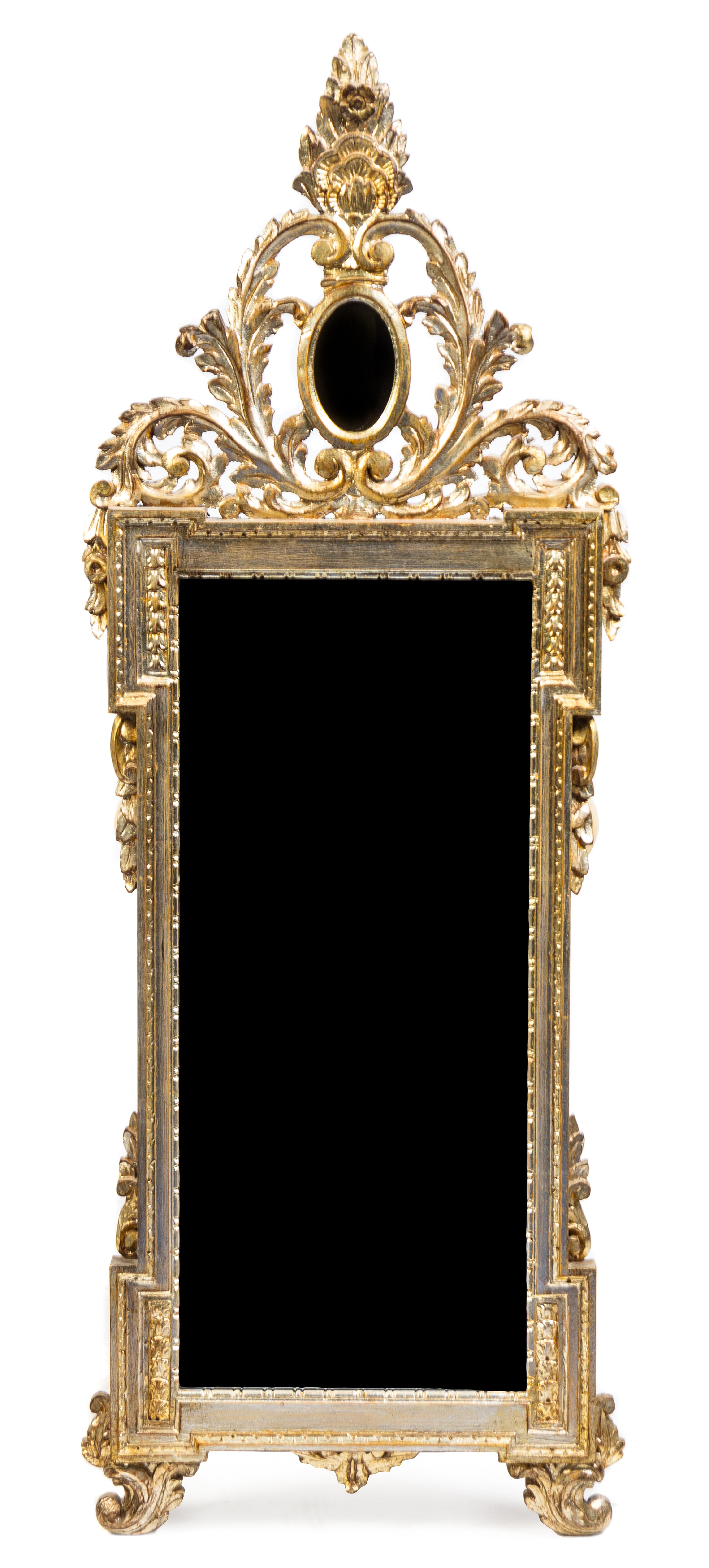 A Louis XVI Style Silvered Wood Mirror Height 53 1/2 x width 18 1/2 inches. — LABARGE, 20TH CENTURY