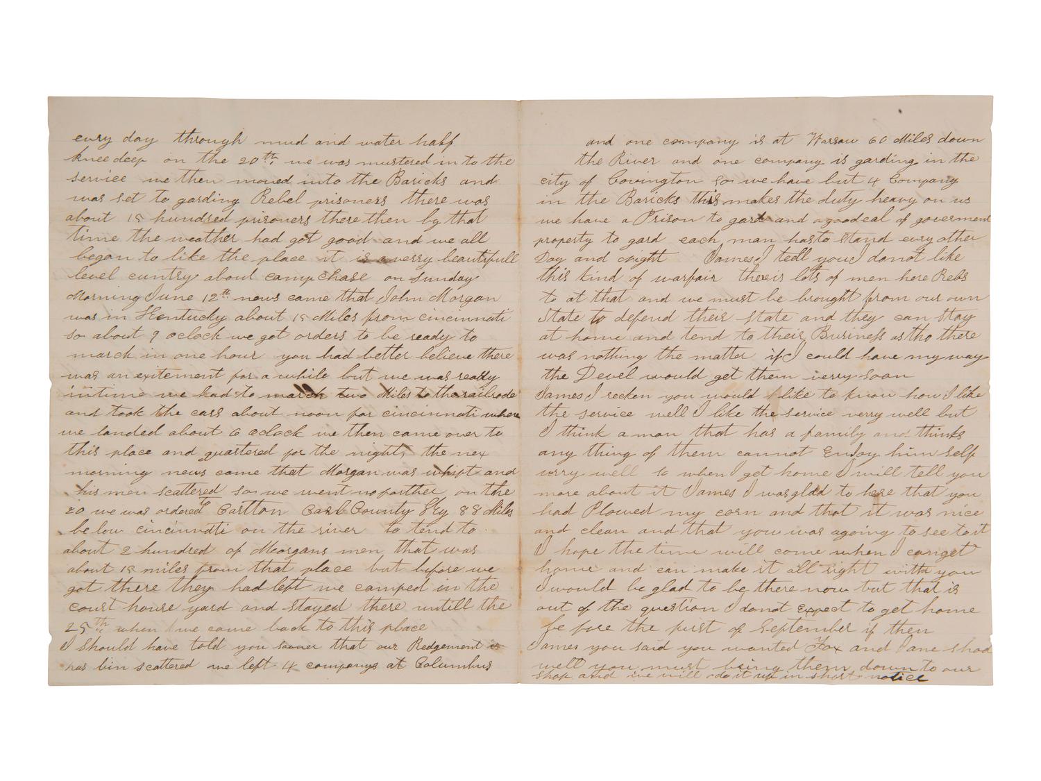 [CALIFORNIA - GOLD MINING] -- [CIVIL WAR]. A collection of letters, mostly from James Newhouse of Eldorado County, CA to James Knots of Magnolia, OH, incl. discussions involving California, gold mining, and experiences during the Civil War.
