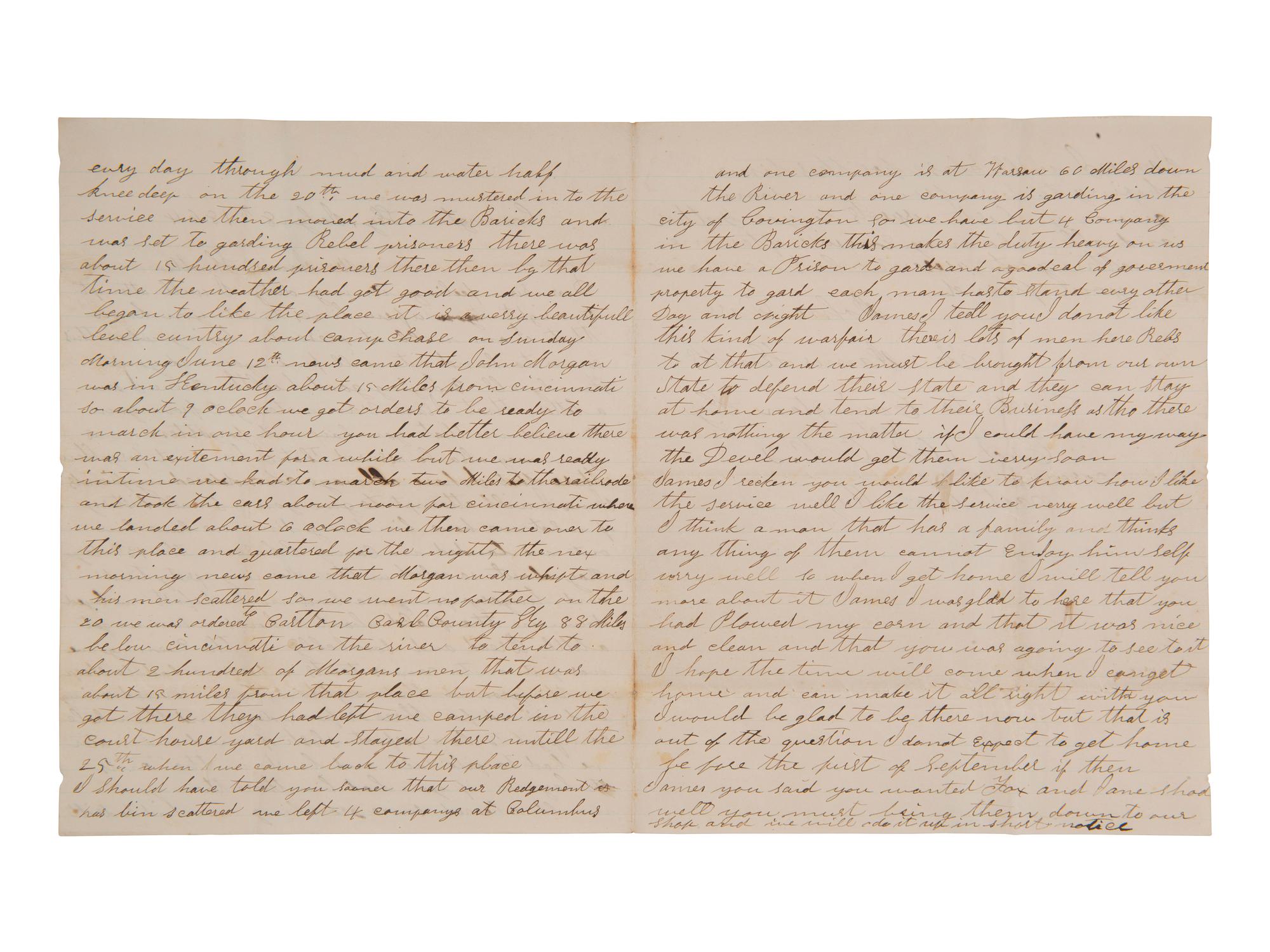 [CALIFORNIA - GOLD MINING] -- [CIVIL WAR]. A collection of letters, mostly from James Newhouse of Eldorado County, CA to James Knots of Magnolia, OH, incl. discussions involving California, gold mining, and experiences during the Civil War.