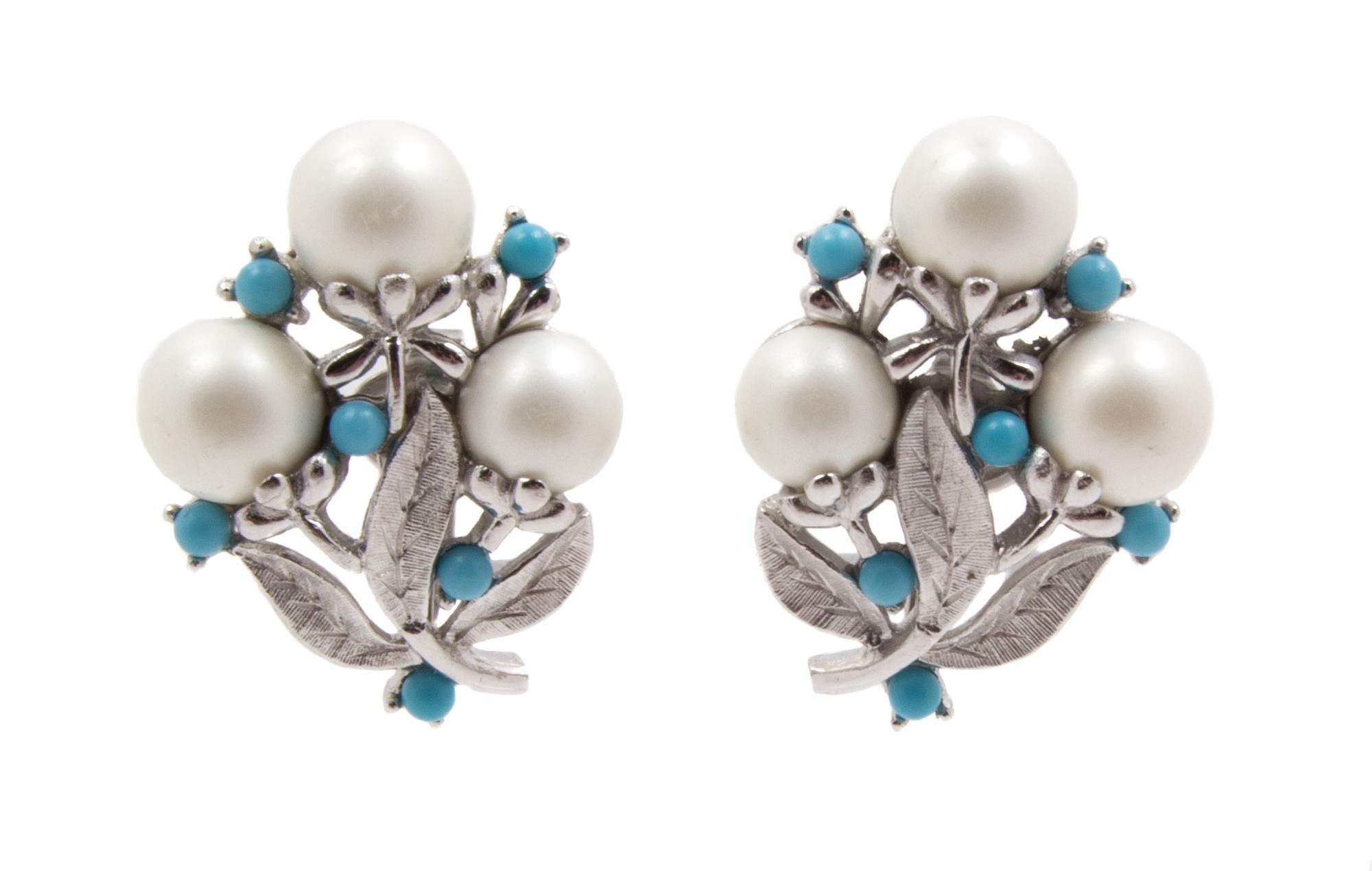 A Pair of Sarah Coventry Faux Pearl Earclips,