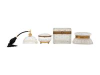 Three French Gilt-Metal Mounted Cut Glass Boxes
