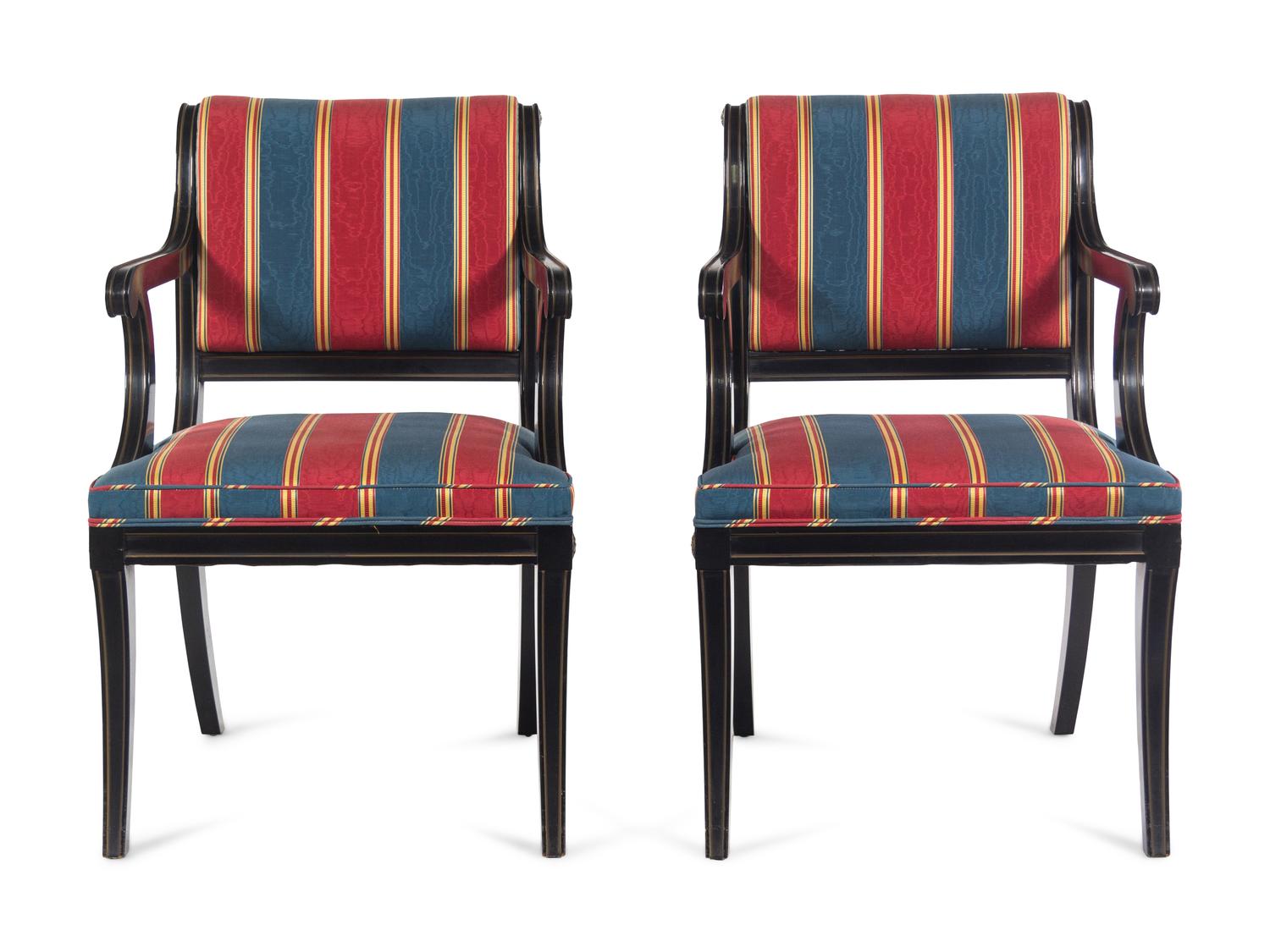 A Pair of Ebonzied Armchairs