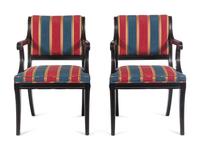A Pair of Ebonzied Armchairs