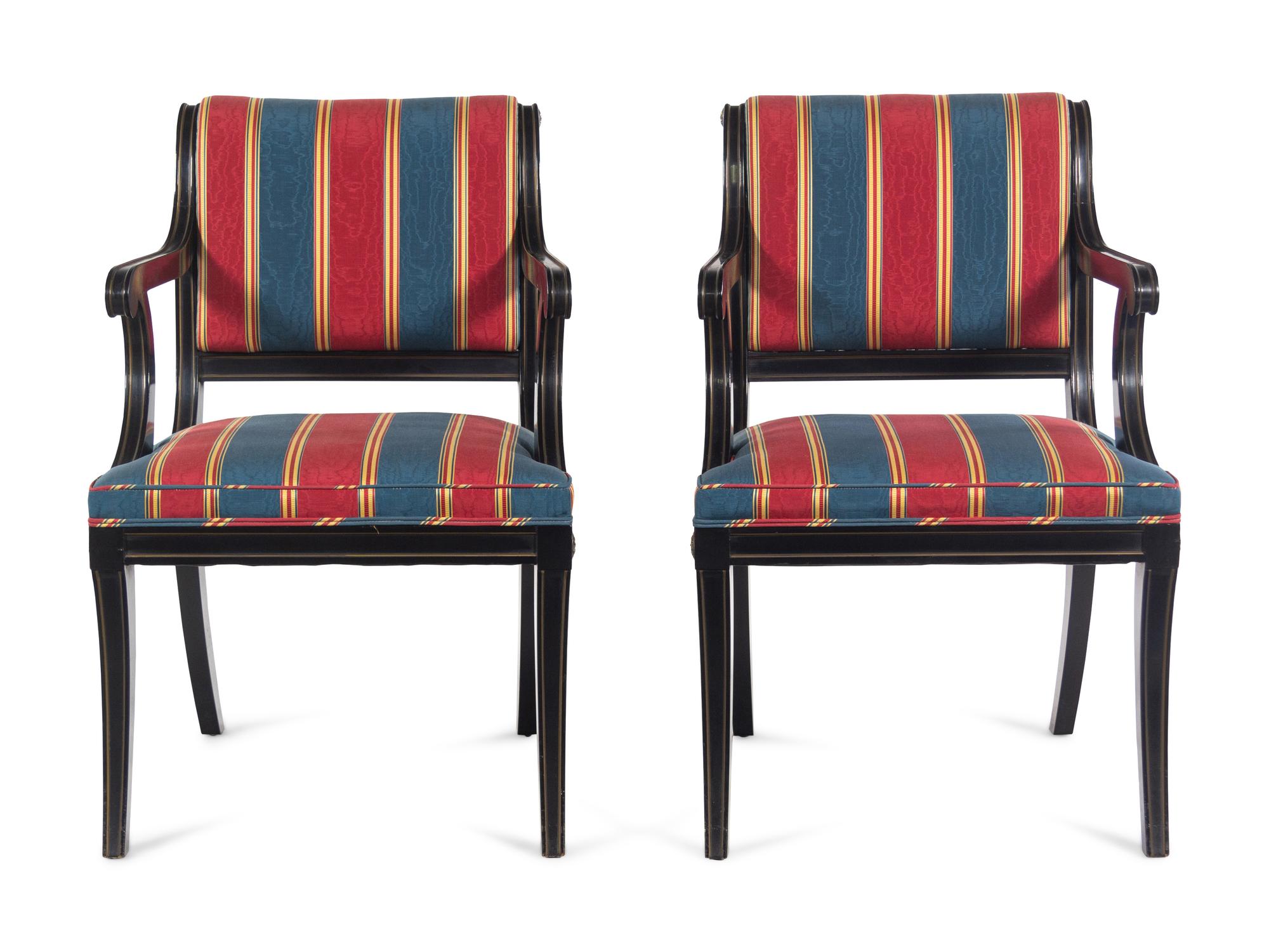 A Pair of Ebonzied Armchairs