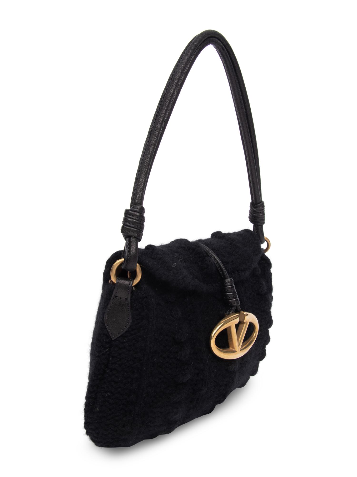 Valentino, Black Cashmere Knit Bag