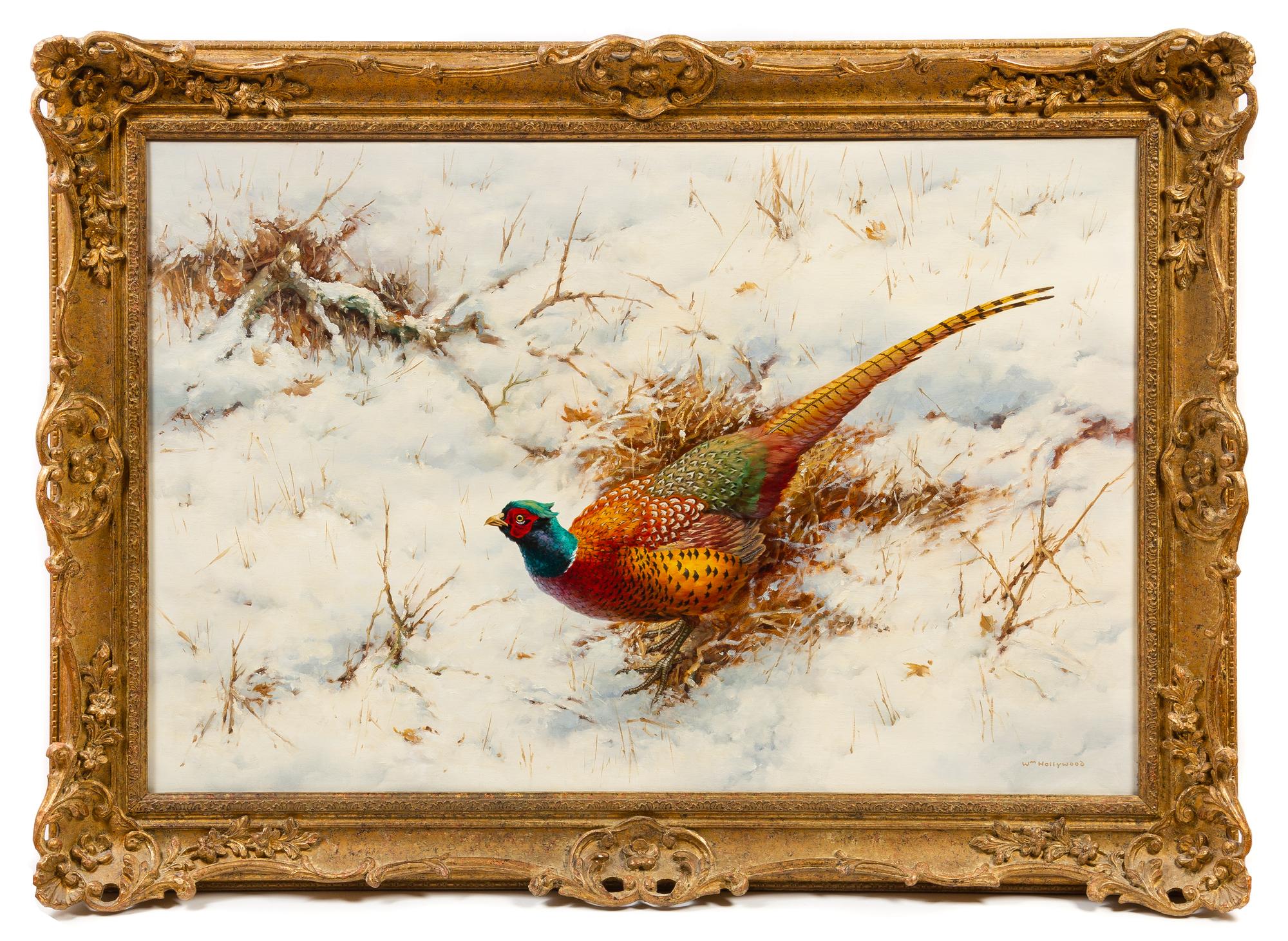 William Hollywood, (British, 1923-2007), Cock Pheasant in Snow, 1973
