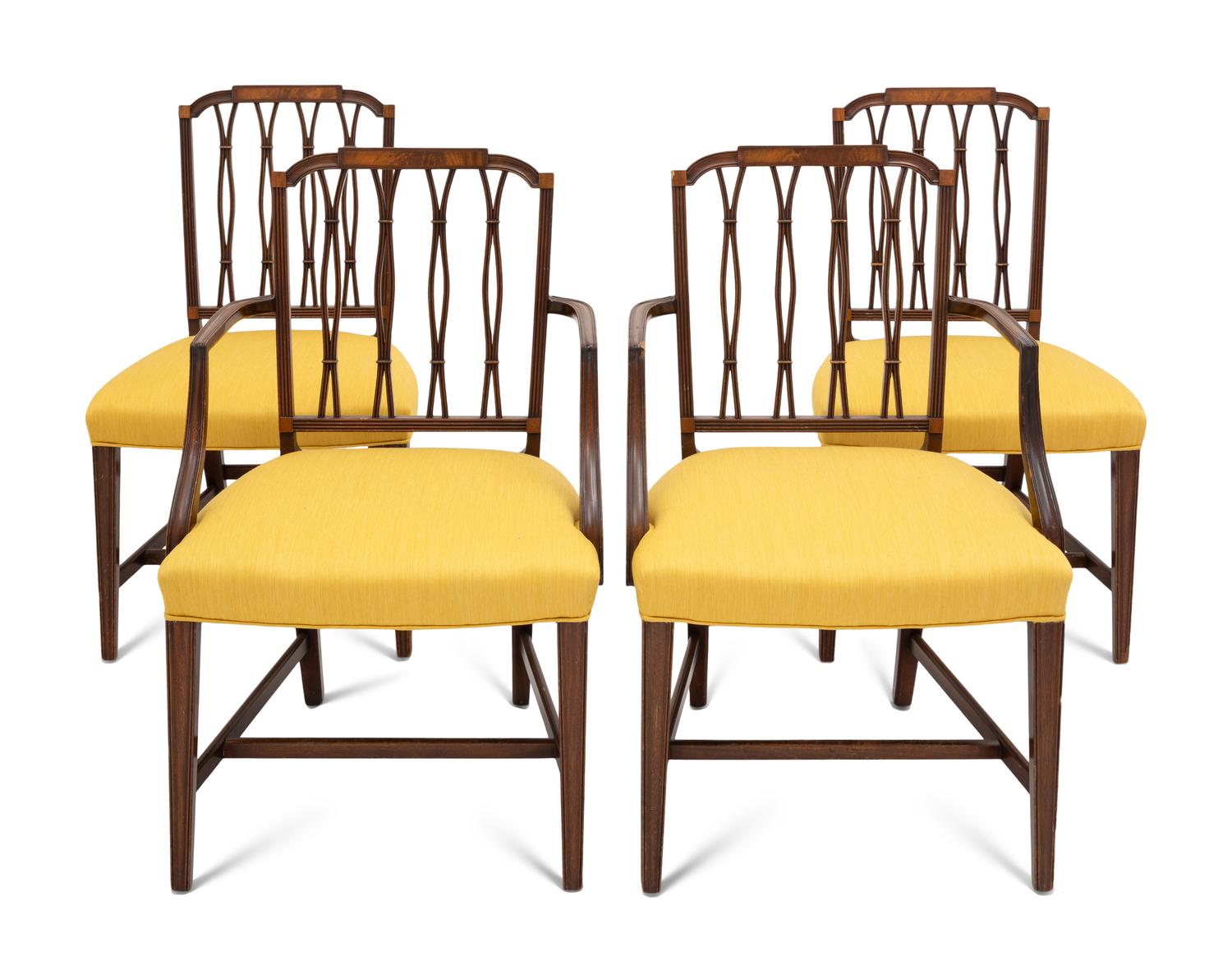 A Set of Four Regency Style Mahogany Dining Chairs