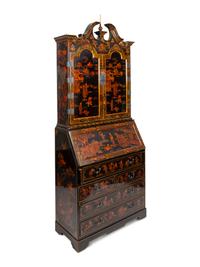 A Georgian Style Chinoiserie-Decorated Secretary