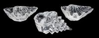 Three Robert Kuo Rock Crystal Shell-Form Bowls Length of largest 10 inches. — 20TH CENTURY