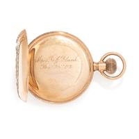 WALTHAM, 14K ROSE GOLD HUNTER CASE POCKET WATCH