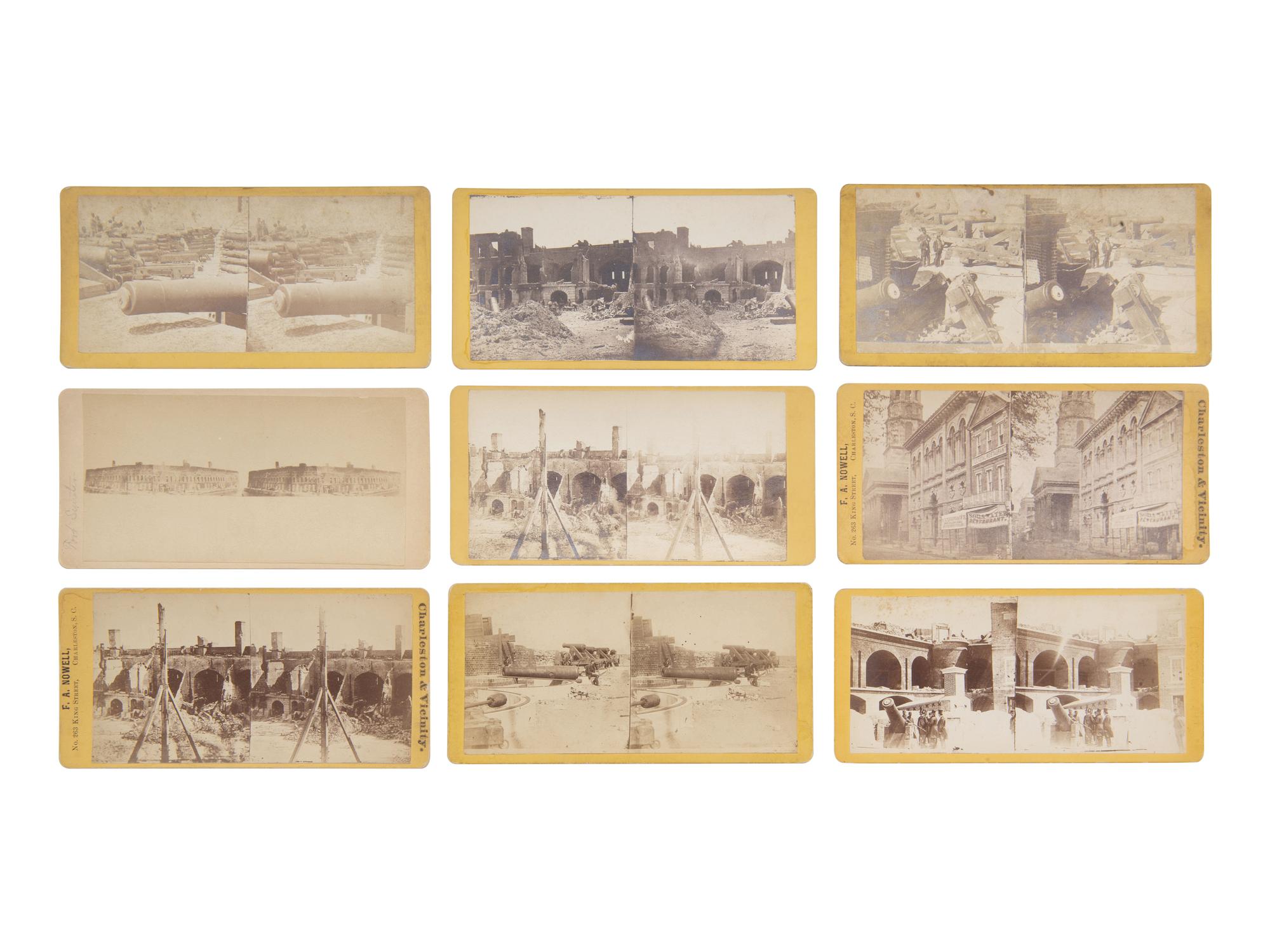 [CIVIL WAR]. 32 stereoviews of Charleston and Ft. Sumpter, many including artillery.