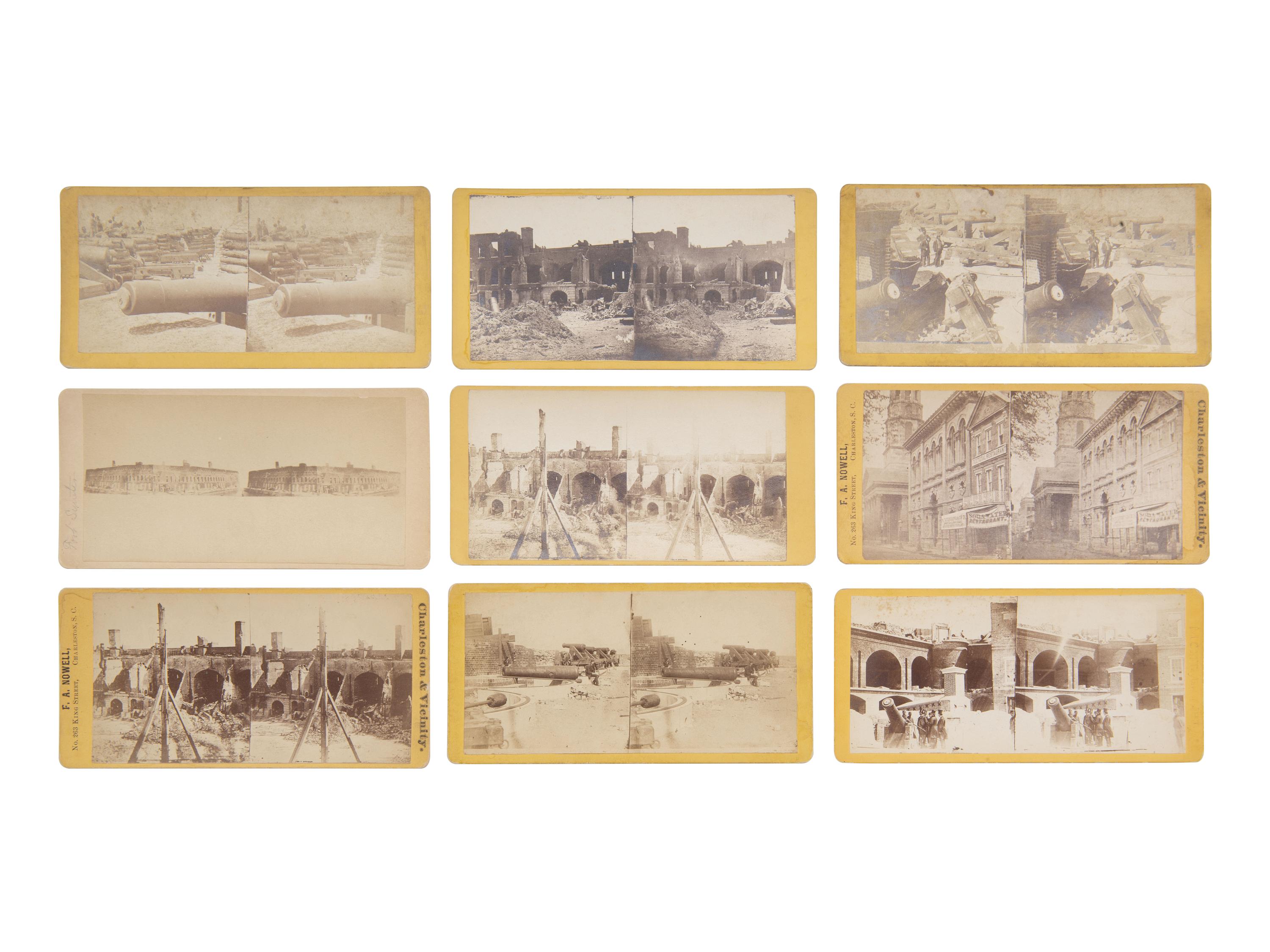 [CIVIL WAR]. 32 stereoviews of Charleston and Ft. Sumpter, many including artillery.