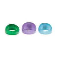 COLLECTION OF JADE AND GEMSTONE RINGS