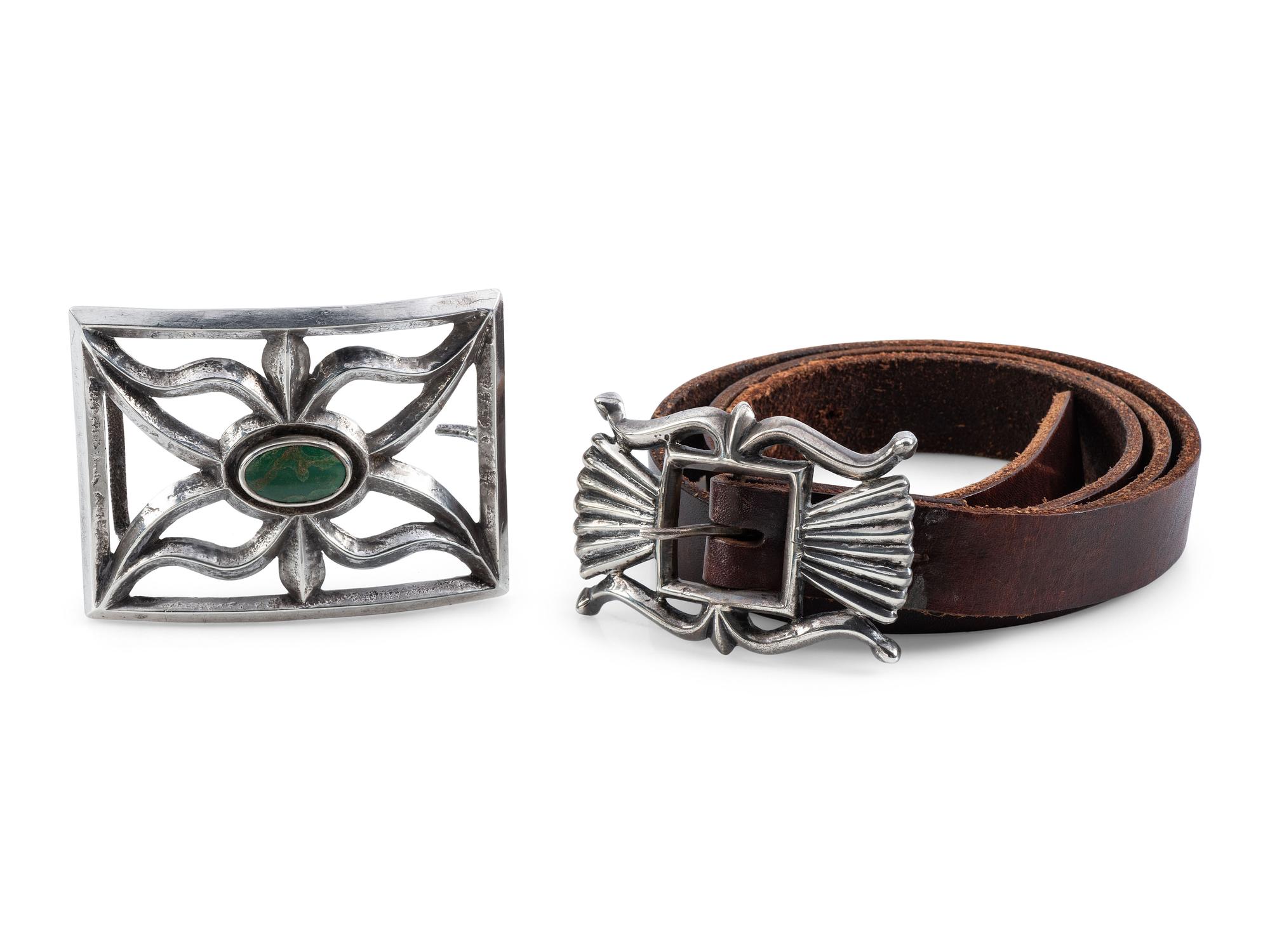 Navajo Sandcast Silver Belt Buckles