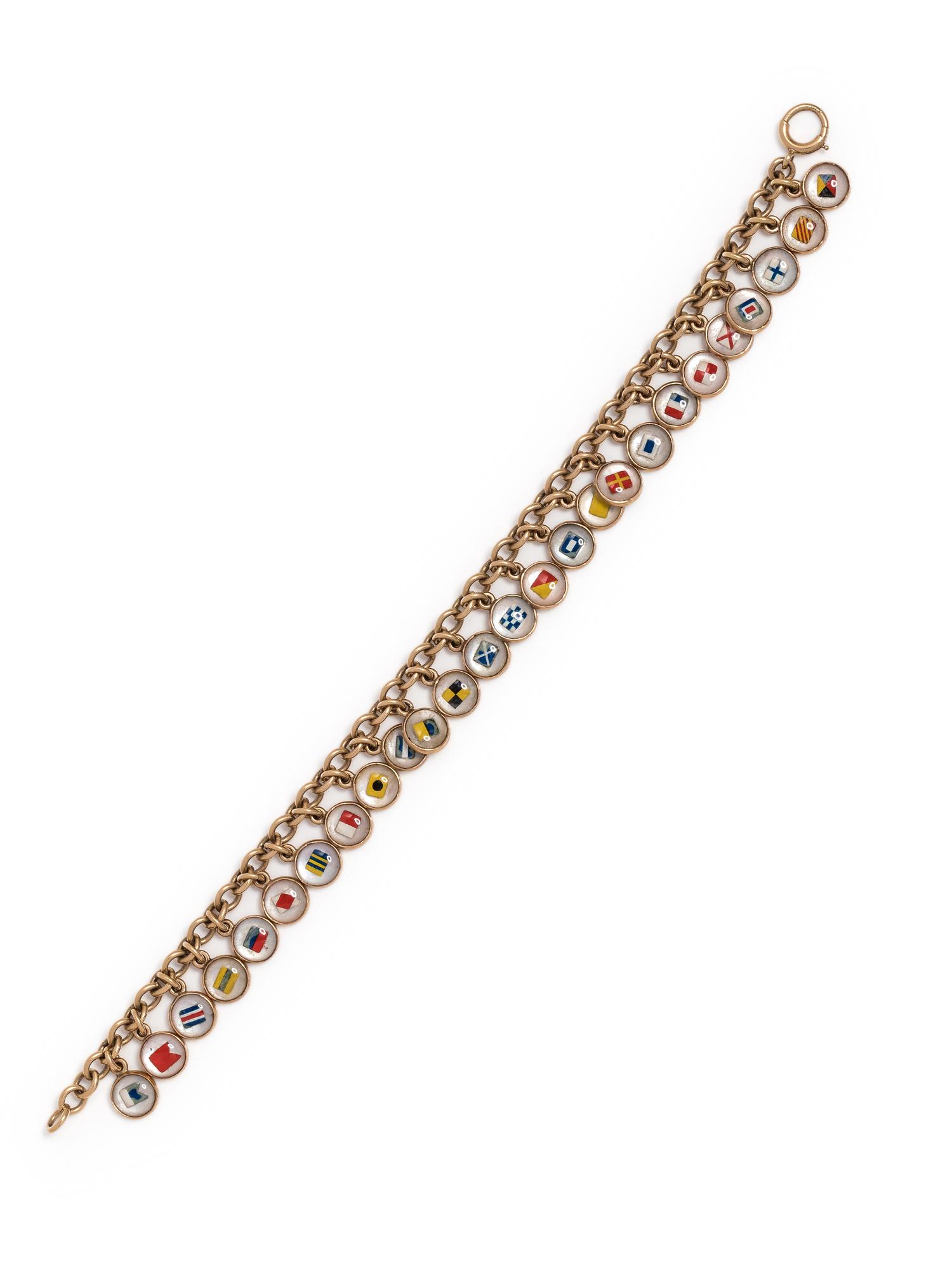 ESSEX CRYSTAL NAUTICAL FLAG BRACELET