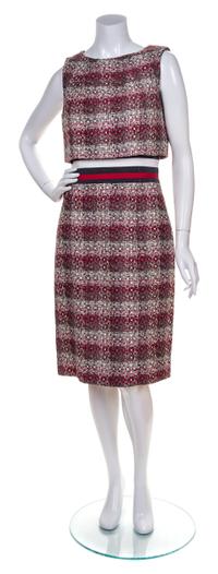A Carolina Herrera Multicolor Tweed Sleeveless Dress, Size 10.