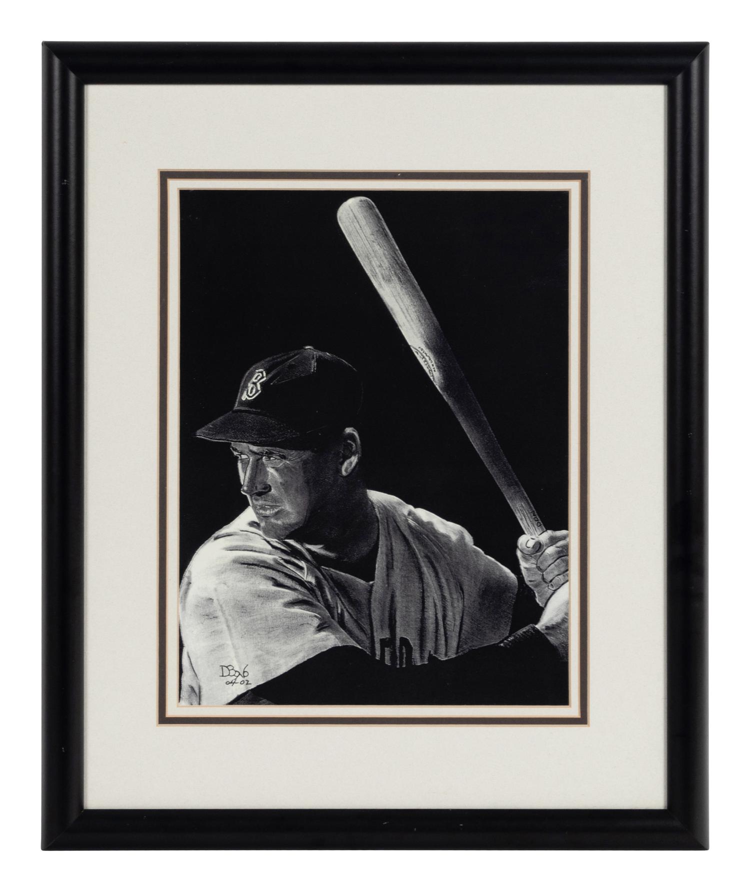 A Group of Seven Artworks Depicting Baseball Players Formerly Displayed at Mike Ditka’s Restaurant