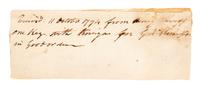 (WASHINGTON, GEORGE) Manuscript recieipt, October 11, 1794, including a keg of vinegar for "General Washington."