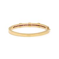 RUBY, DIAMOND, AND YELLOW GOLD BANGLE BRACELET