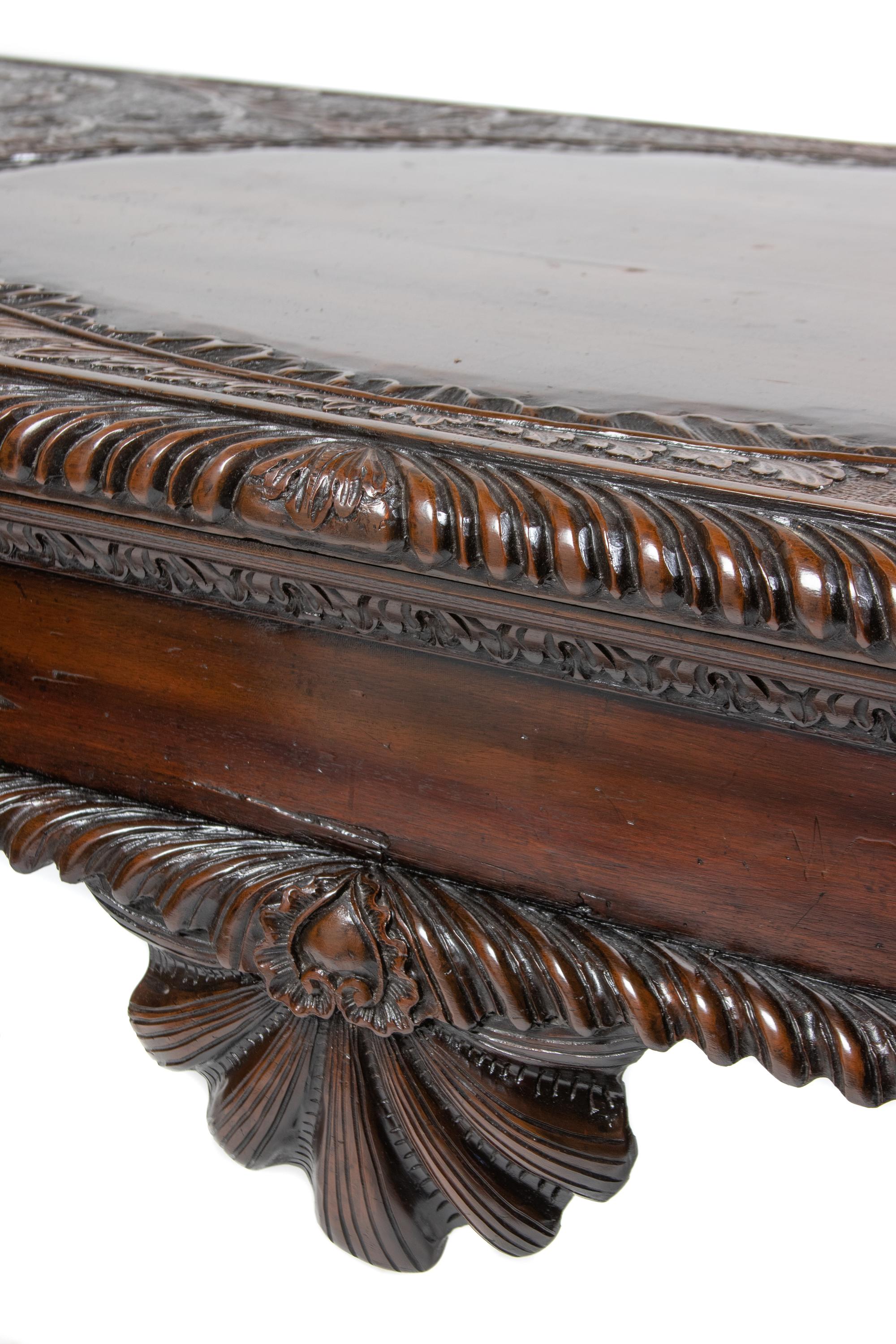 An Irish George III Style Carved Mahogany Console Table