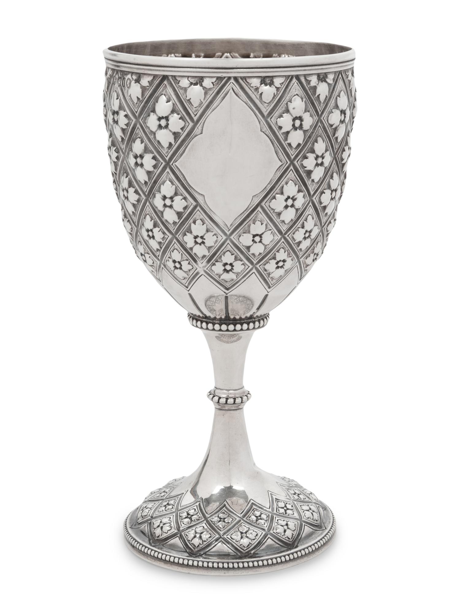 A Victorian Gothic Revival Silver Wine Goblet