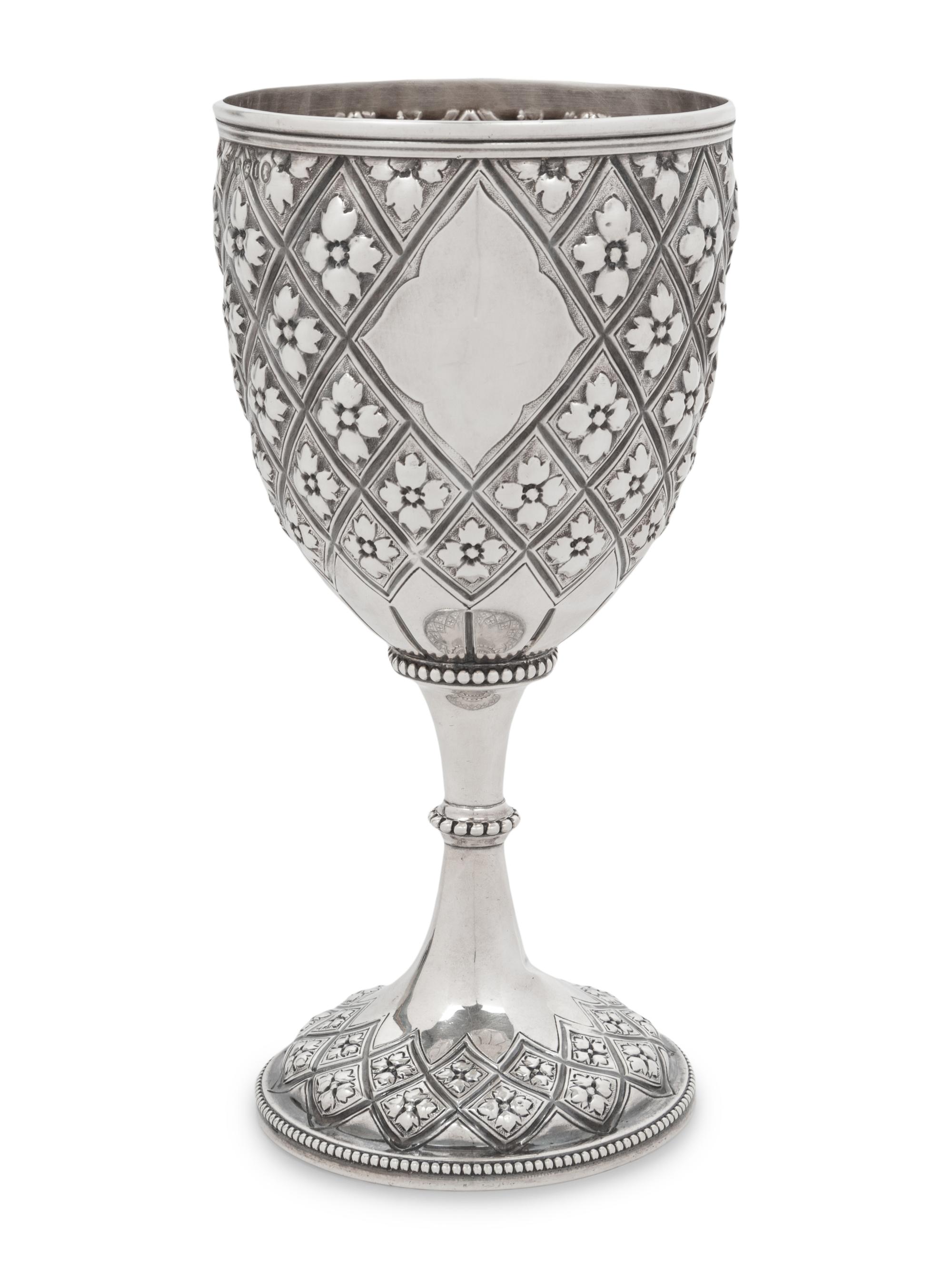 A Victorian Gothic Revival Silver Wine Goblet