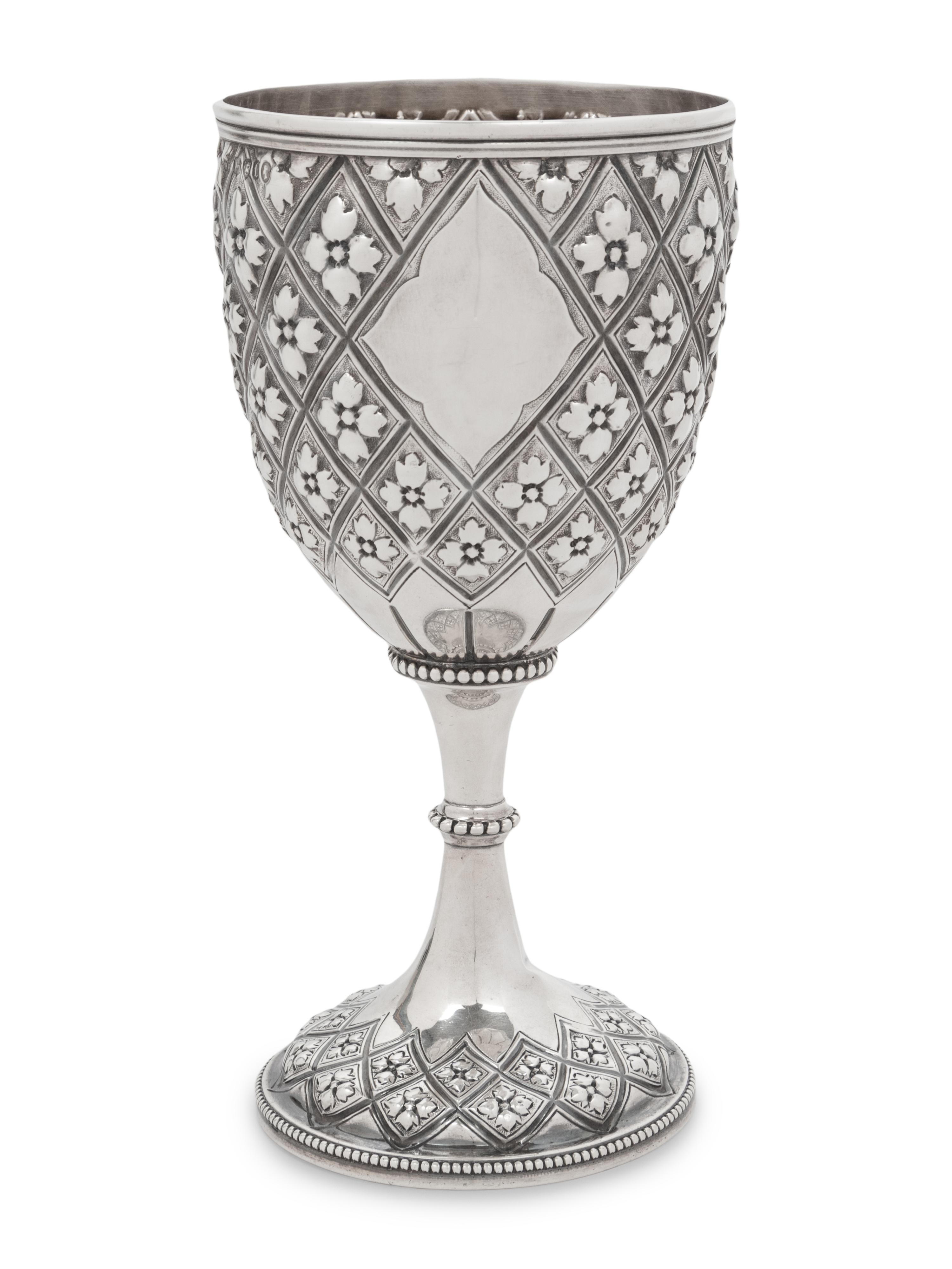 A Victorian Gothic Revival Silver Wine Goblet