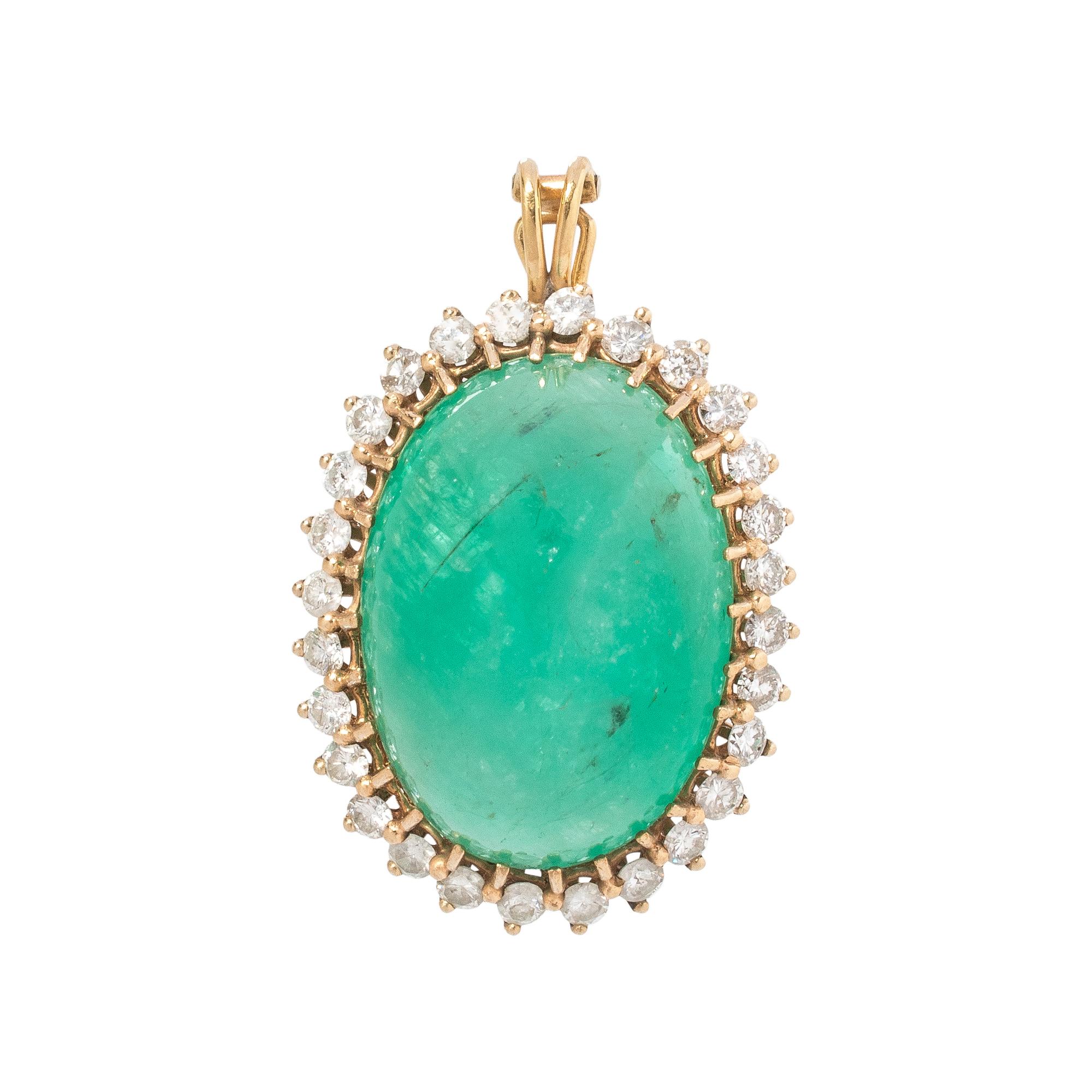 EMERALD AND DIAMOND PENDANT