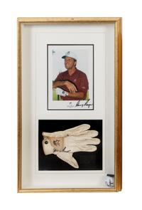 A Group of Gary Player Signed Autograph Displays Featuring a Tournament Used Golf Glove and Limited Edition Autographed Print,