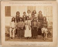 CHOATE, John N. (1848-1902), photographer. A pair of large format photographs featuring identified Chiricahua Apache students at Carlisle Indian School, before and after. Carlisle, PA, ca 1880s.