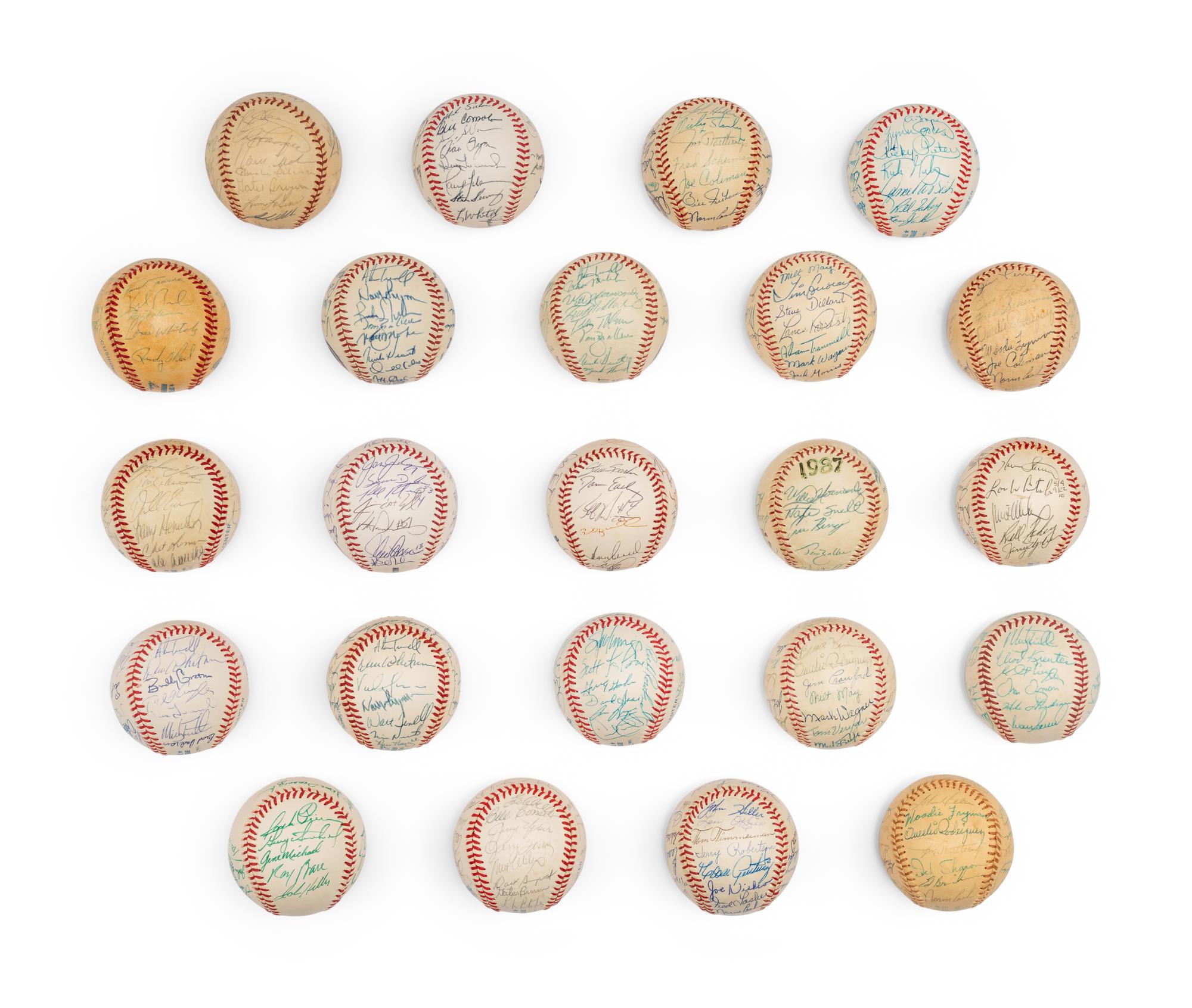 A Large Group of Assorted 1960s-2000s Detroit Tigers Team Signed Autograph Baseballs